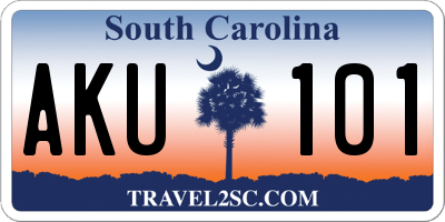SC license plate AKU101