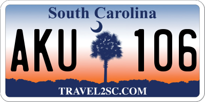 SC license plate AKU106