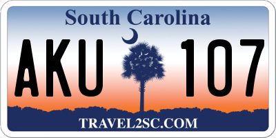 SC license plate AKU107