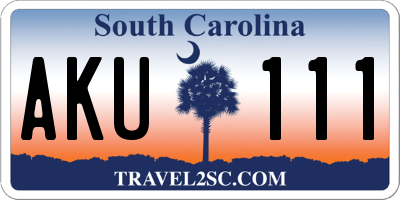 SC license plate AKU111