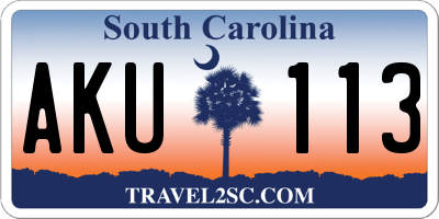 SC license plate AKU113