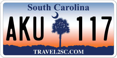 SC license plate AKU117