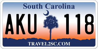 SC license plate AKU118