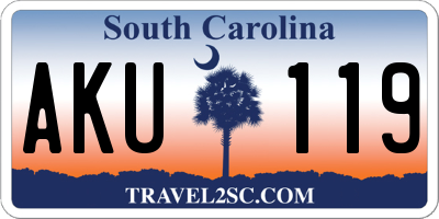 SC license plate AKU119