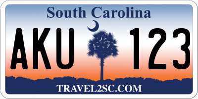 SC license plate AKU123