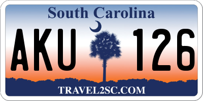 SC license plate AKU126