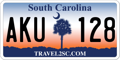 SC license plate AKU128