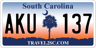 SC license plate AKU137