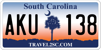 SC license plate AKU138