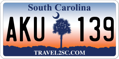 SC license plate AKU139