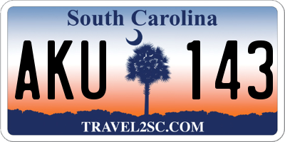 SC license plate AKU143