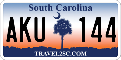 SC license plate AKU144