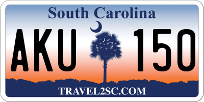 SC license plate AKU150
