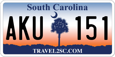 SC license plate AKU151