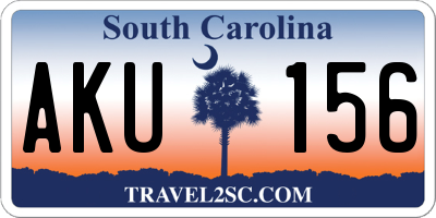 SC license plate AKU156