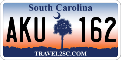 SC license plate AKU162