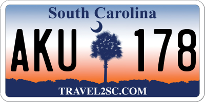 SC license plate AKU178