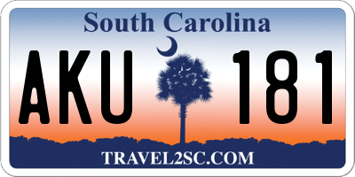 SC license plate AKU181