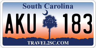 SC license plate AKU183
