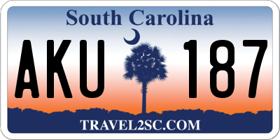 SC license plate AKU187
