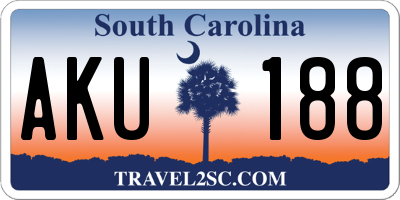 SC license plate AKU188