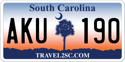 SC license plate AKU190