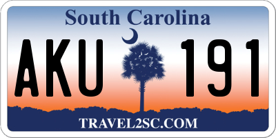 SC license plate AKU191