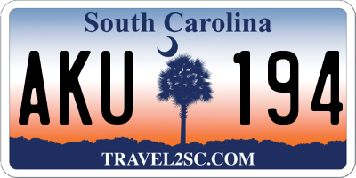 SC license plate AKU194