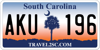 SC license plate AKU196