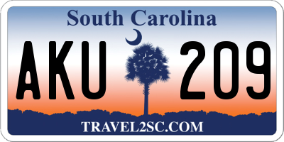SC license plate AKU209