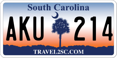 SC license plate AKU214