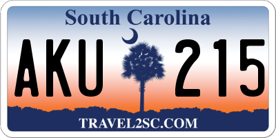SC license plate AKU215