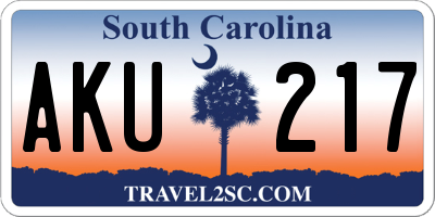 SC license plate AKU217