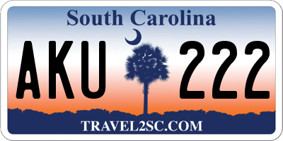 SC license plate AKU222