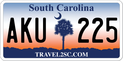 SC license plate AKU225