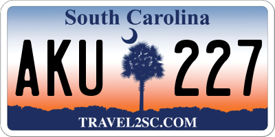 SC license plate AKU227