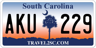 SC license plate AKU229