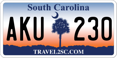 SC license plate AKU230