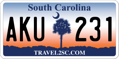 SC license plate AKU231