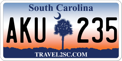 SC license plate AKU235