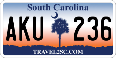 SC license plate AKU236