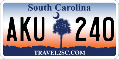 SC license plate AKU240