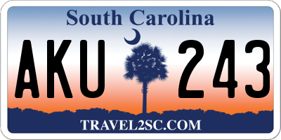 SC license plate AKU243