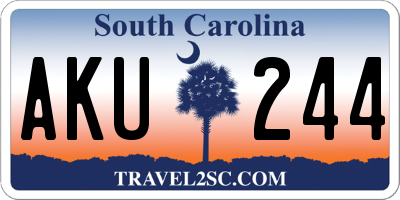 SC license plate AKU244