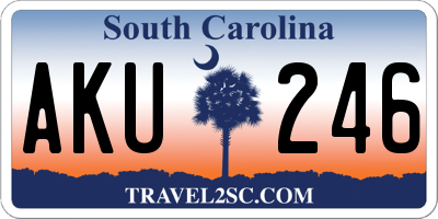 SC license plate AKU246