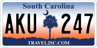 SC license plate AKU247