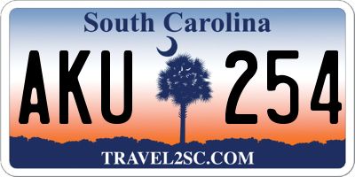 SC license plate AKU254