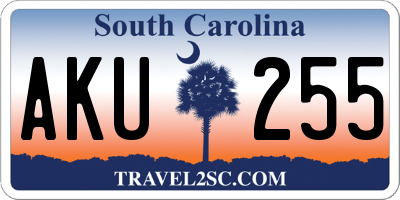 SC license plate AKU255