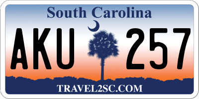 SC license plate AKU257