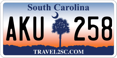 SC license plate AKU258